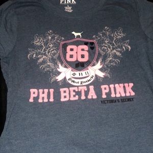 VS PINK Blue Tee Large - phi beta pink!